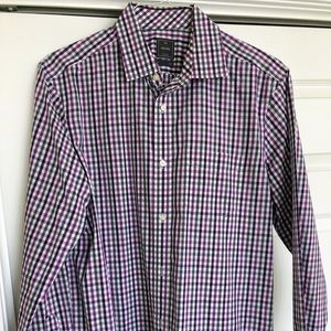 Used Gap Non-Iron Casual Shirt Large Purple Check